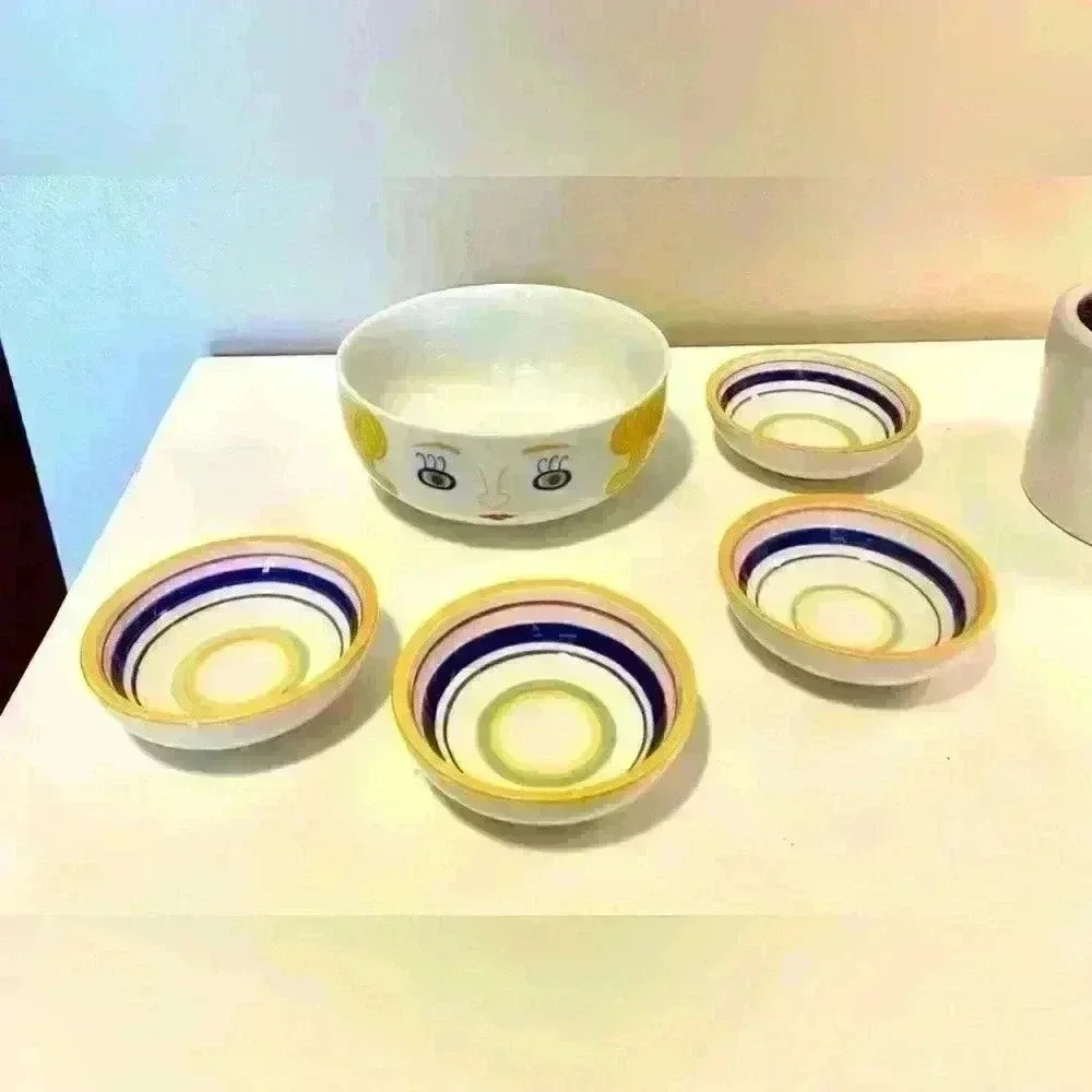 Good Morning to You Seymour Mann Inc Bowl Face Bowl & 4 mini dipping bowls
